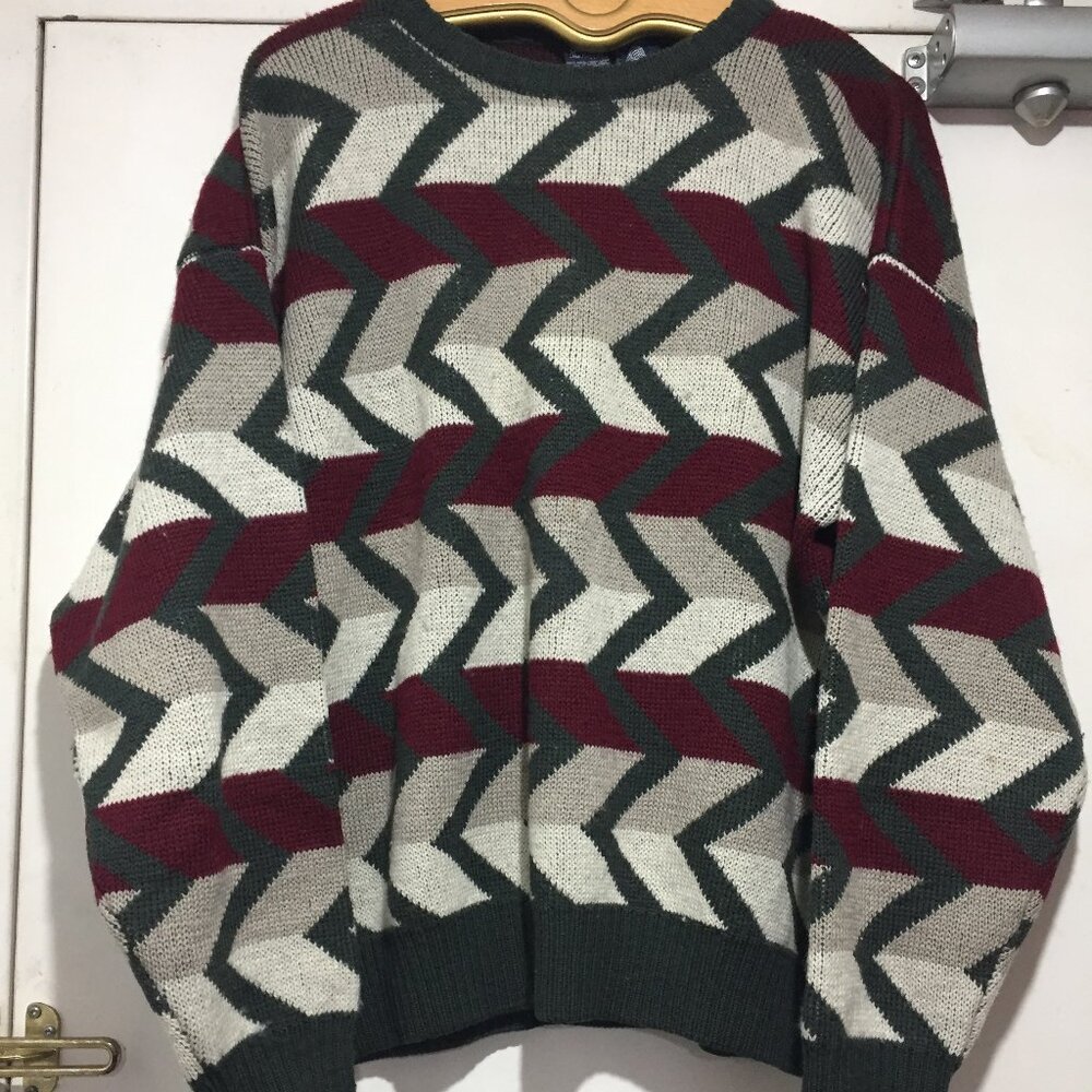 VINTAGE GANT THE RUGGER KNIT WOOL SWEATERS SIZE L